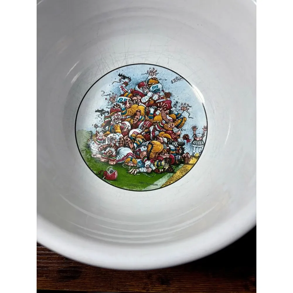 Vintage Gary Patterson Munch Bowl Football Clay Design Very Rare
